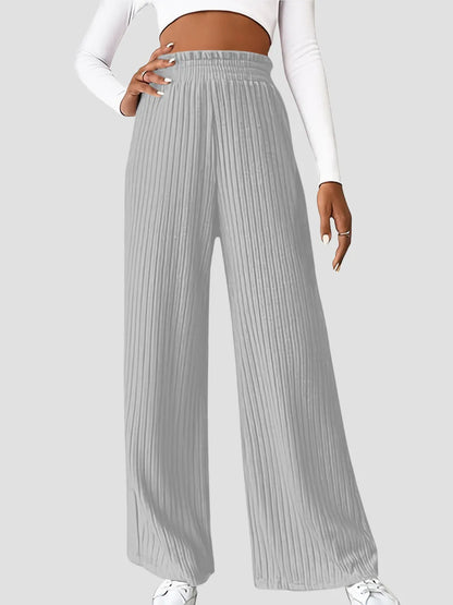 Ribbed High Waist Pants - Premium Women Pants from Trendsi - Just $29.99! Shop now at Handbags Specialist Headquarter