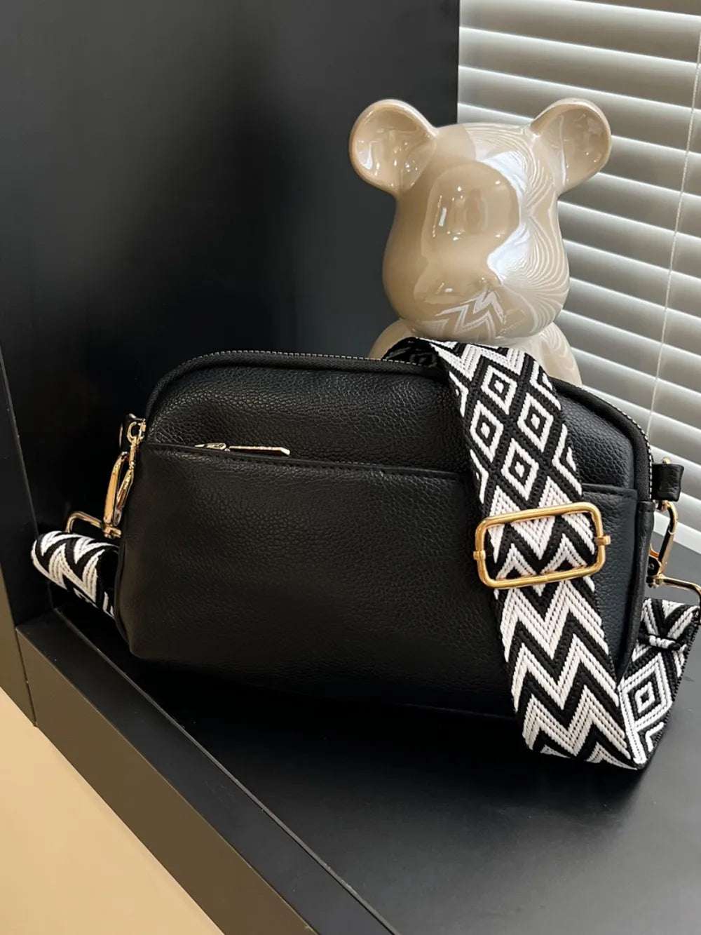PU Leather Single Strap Crossbody Bag - Premium Crossbody Bag from Trendsi - Just $21.99! Shop now at Handbags Specialist Headquarter