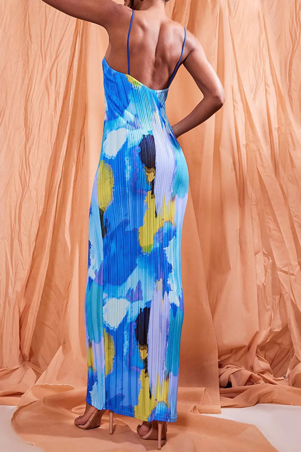 Backless Printed Maxi Cami Dress - Premium Maxi Dress from Trendsi - Just $24.99! Shop now at Handbags Specialist Headquarter