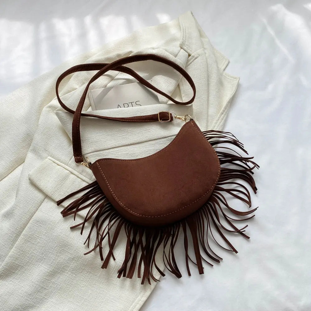 Fringe Detail Crossbody Bag - Premium Handbags from Trendsi - Just $19.99! Shop now at Handbags Specialist Headquarter