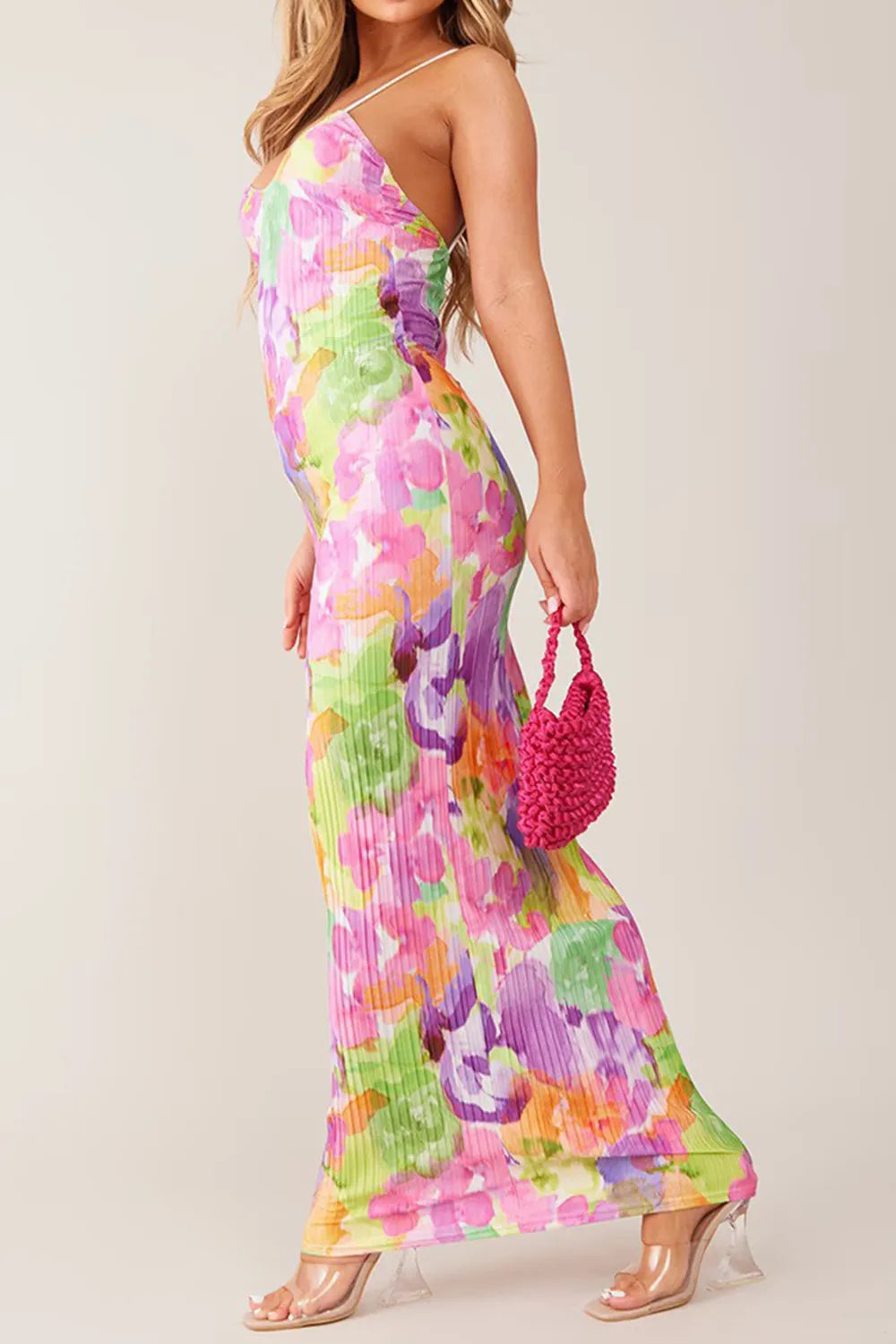 Backless Printed Maxi Cami Dress - Premium Maxi Dress from Trendsi - Just $24.99! Shop now at Handbags Specialist Headquarter