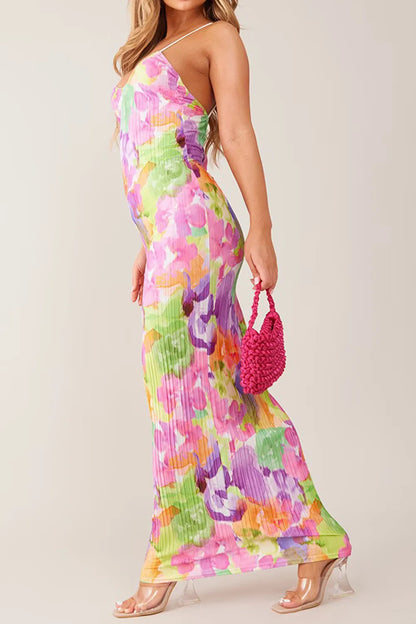 Backless Printed Maxi Cami Dress - Premium Maxi Dress from Trendsi - Just $24.99! Shop now at Handbags Specialist Headquarter