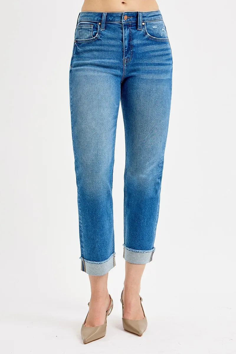 RISEN Full Size High Rise Boyfriend Fit Ankle Jeans Plus SIze - Premium Women / Jeans & Denim from Trendsi - Just $65.99! Shop now at Handbags Specialist Headquarter