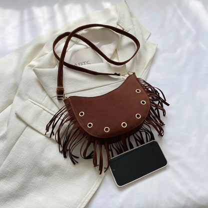 Fringe Detail Crossbody Bag - Premium Handbags from Trendsi - Just $19.99! Shop now at Handbags Specialist Headquarter