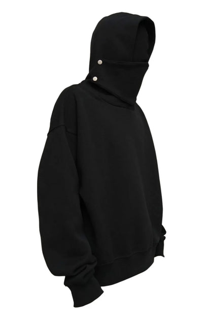 Men's Long Sleeve Hoodie with Mask - Premium Men's Sweatshirts from Trendsi - Just $105.14! Shop now at Handbags Specialist Headquarter