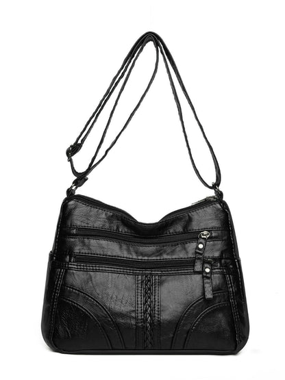 PU Leather Adjustable Strap Shoulder Bag.