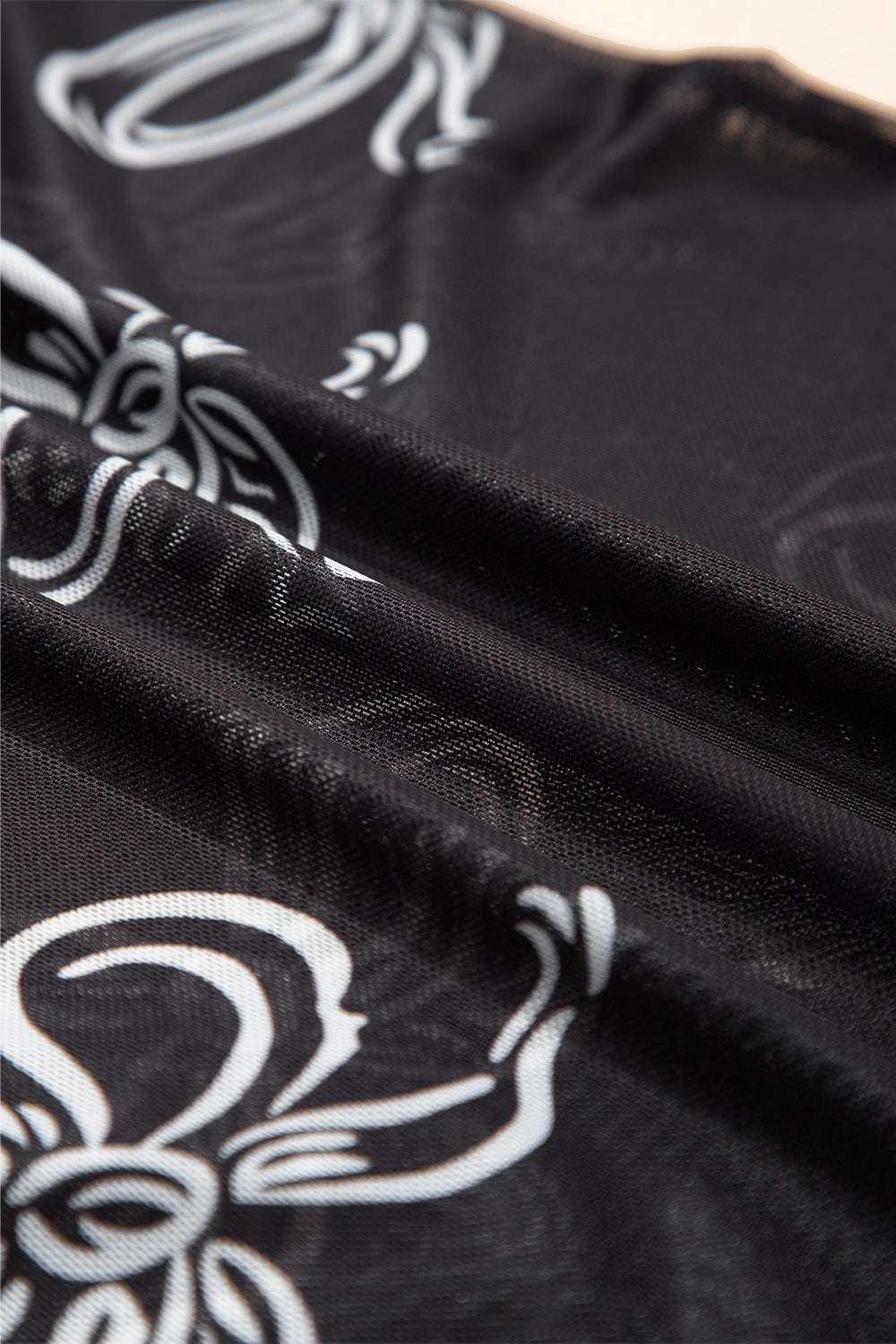 Bow Mesh Round Neck Short Sleeve T-Shirt - Premium Women / Tops from Trendsi - Just $14.84! Shop now at Handbags Specialist Headquarter