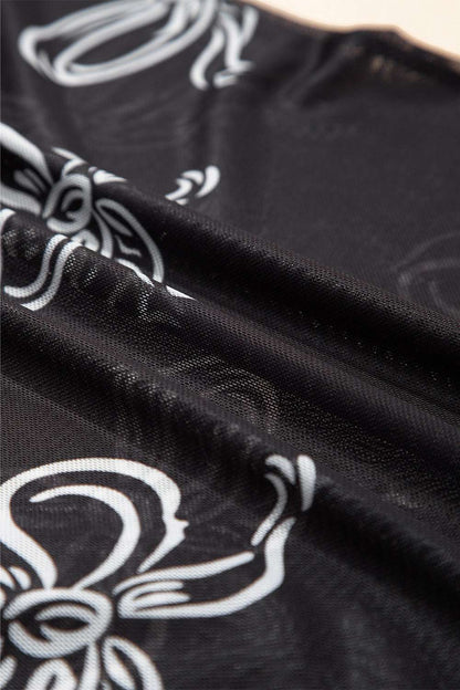 Bow Mesh Round Neck Short Sleeve T-Shirt - Premium Women / Tops from Trendsi - Just $14.84! Shop now at Handbags Specialist Headquarter