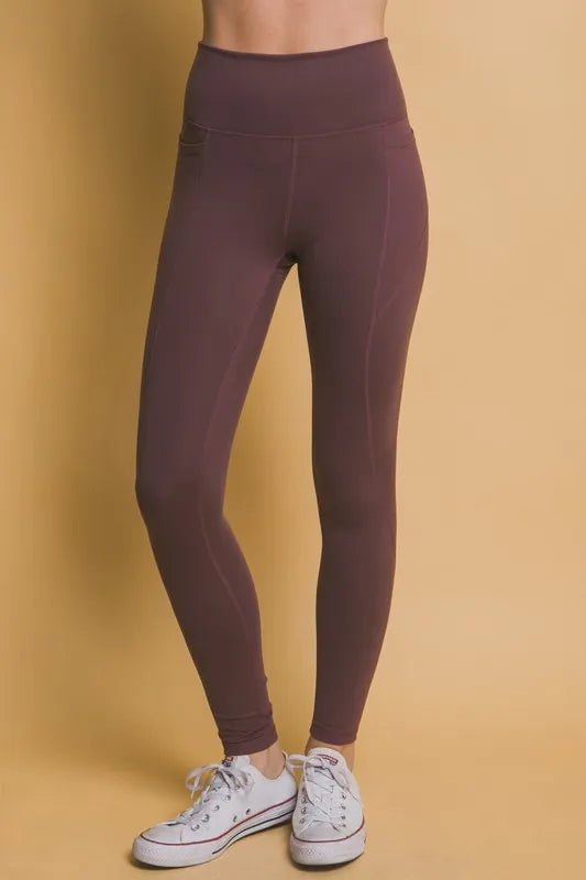 Love Tree High Waist Leggings with Side Pockets - Premium Leggings from Trendsi - Just $40.77! Shop now at Handbags Specialist Headquarter