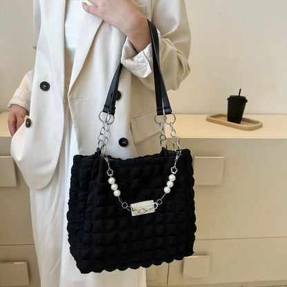 Cloud Puffy Polyester Tote Bag - Premium Tote Bag from Trendsi - Just $39.99! Shop now at Handbags Specialist Headquarter