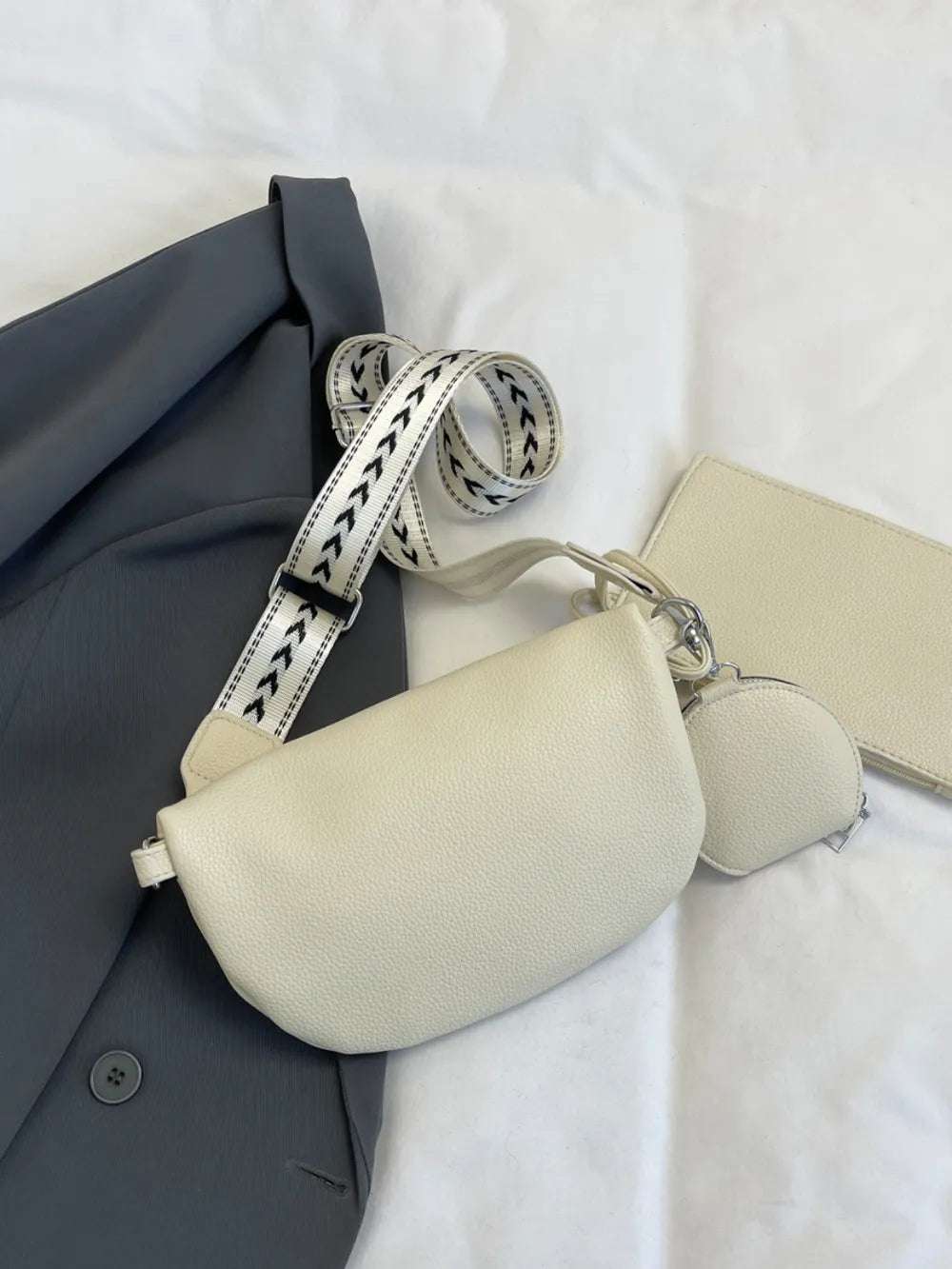 PU Leather Adjustable Strap Crossbody Bag with Coin Purse - Premium Crossbody Bag from Trendsi - Just $27.99! Shop now at Handbags Specialist Headquarter