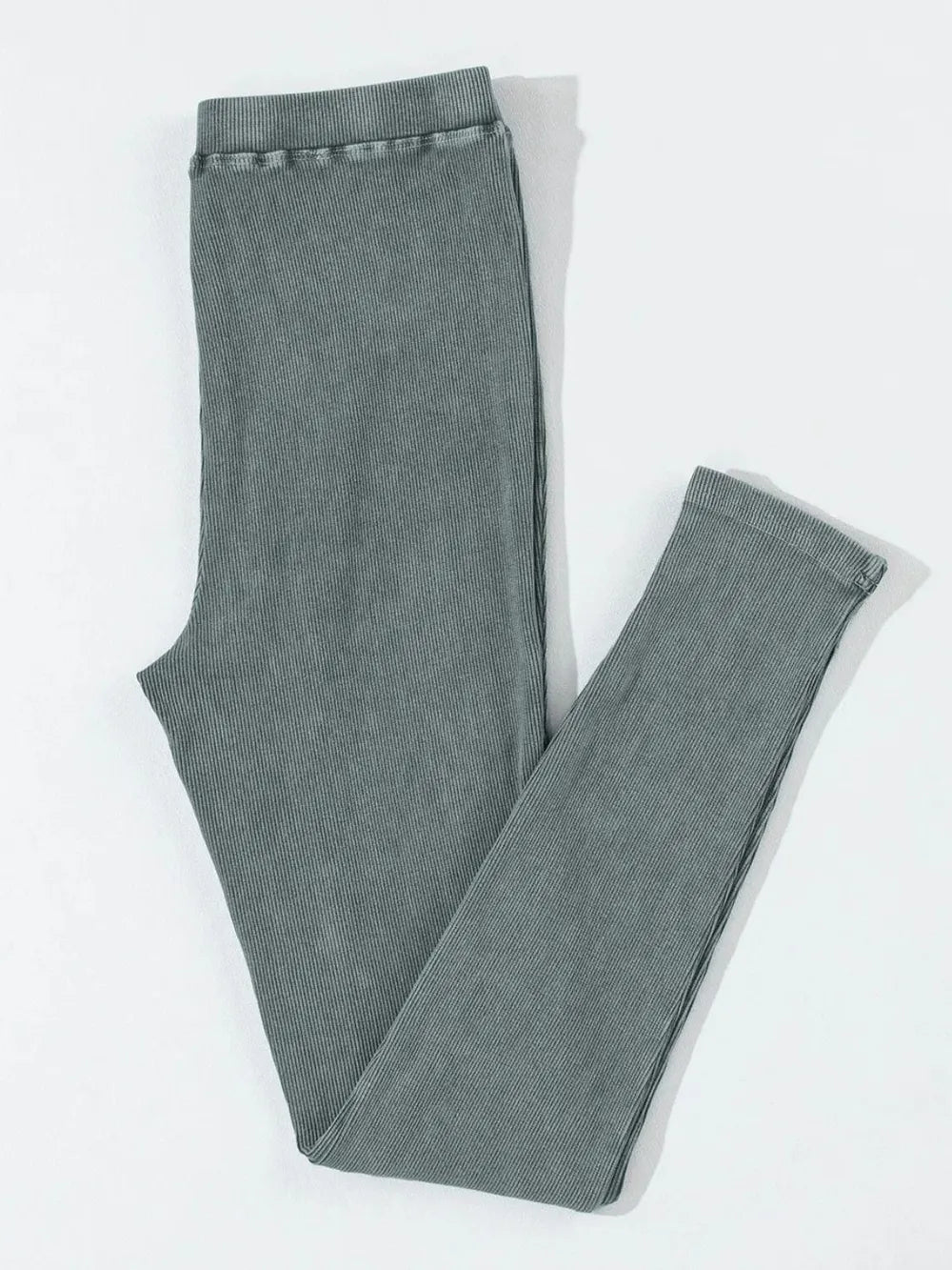 Ribbed Elastic Waist Leggings - Premium Leggings from Trendsi - Just $74.10! Shop now at Handbags Specialist Headquarter