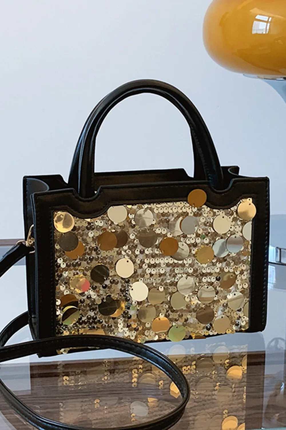 PU Leather Sequin Handbag - Premium handbags from Trendsi - Just $29.99! Shop now at Handbags Specialist Headquarter