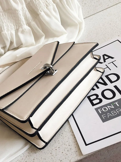 Chain PU Leather Detachable Shoulder Strap Handbag - Premium handbags from Trendsi - Just $31.99! Shop now at Handbags Specialist Headquarter