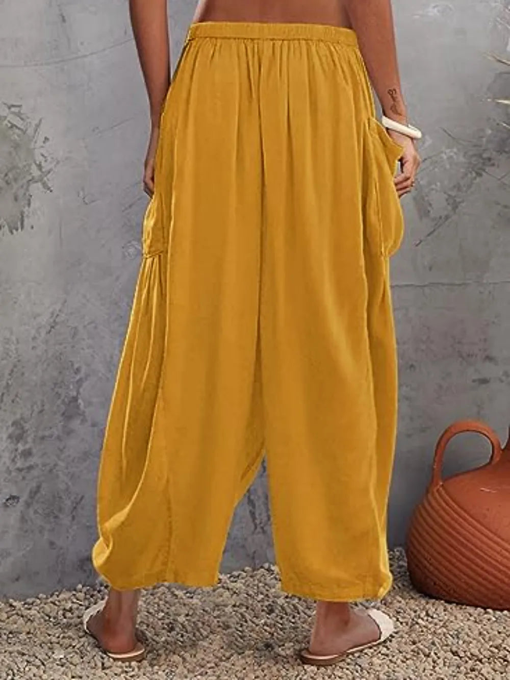 Full Size Wide Leg Pants with Pockets Plus Size - Premium Dresses from Trendsi - Just $24.99! Shop now at Handbags Specialist Headquarter