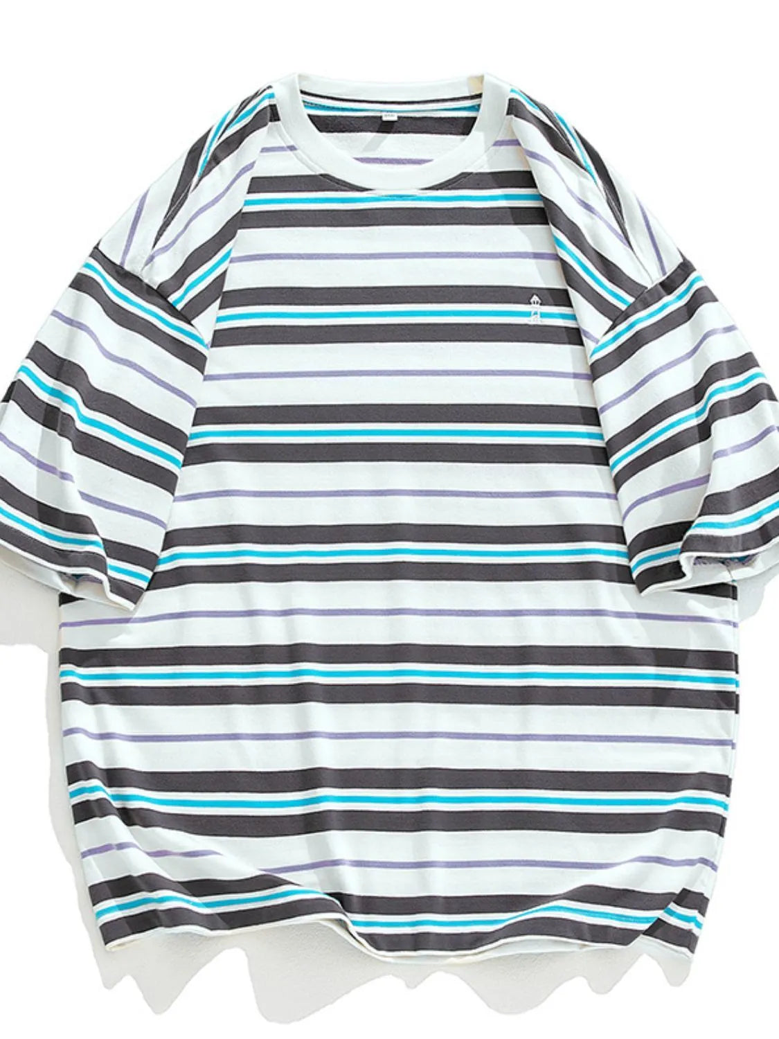 Men's Plus Size Basic style Round Neck Striped T-Shirt - Premium Men's T-Shirt from Trendsi - Just $33.99! Shop now at Handbags Specialist Headquarter