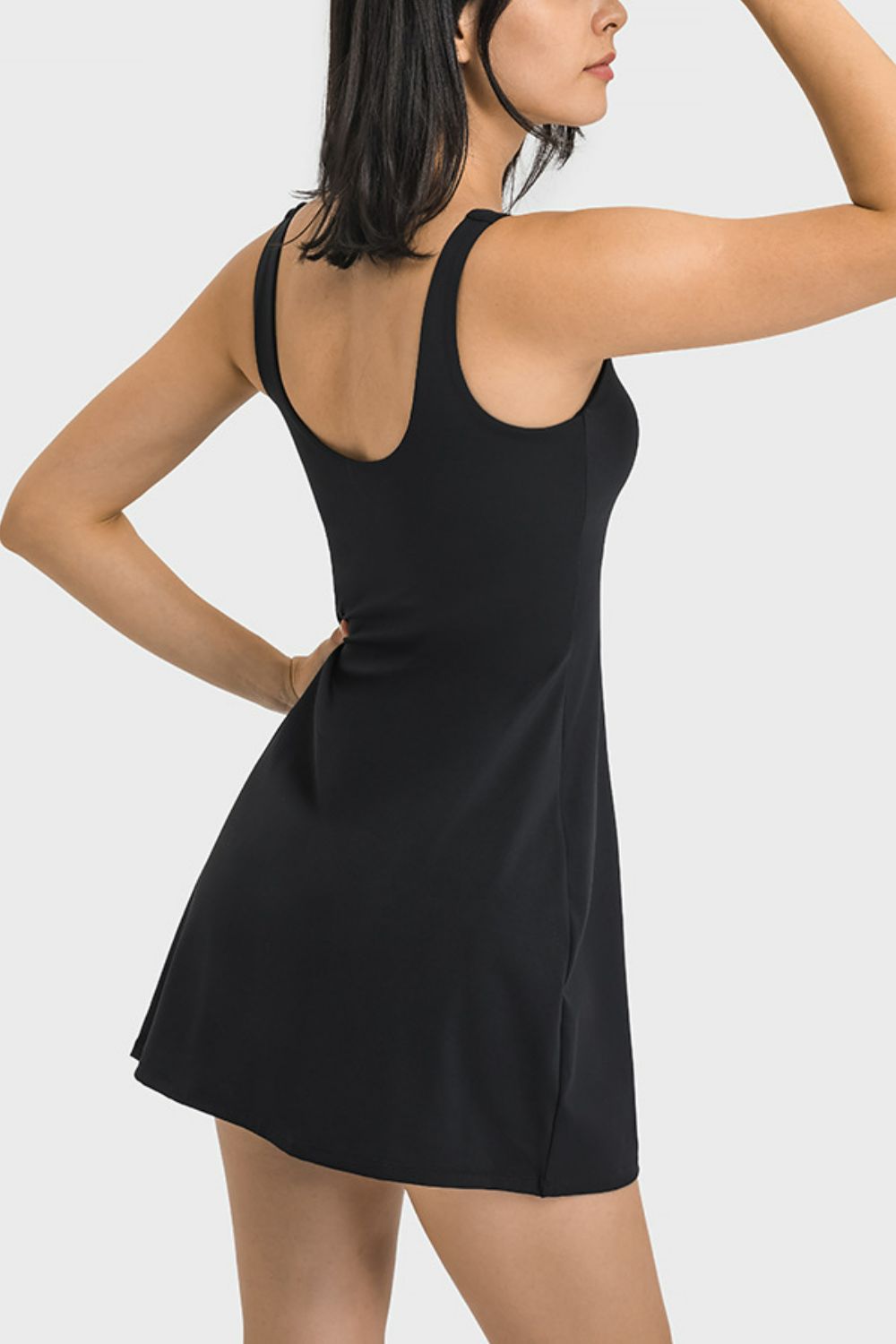 Millennia Square Neck Sports Tank Dress with Full Coverage Bottoms - Premium  from Trendsi - Just $44.99! Shop now at Handbags Specialist Headquarter