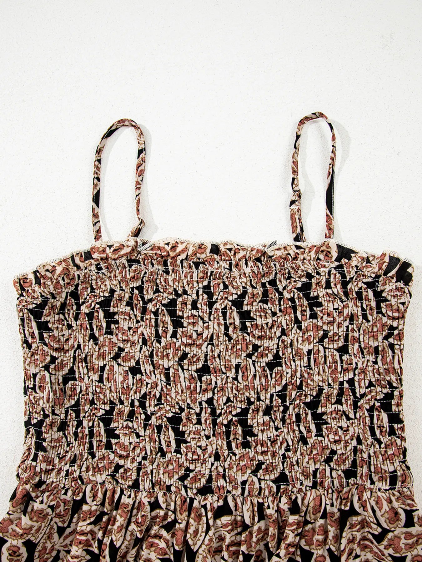 Printed Smocked Bodice Maxi Dress - Premium Maxi Dress from Trendsi - Just $57.99! Shop now at Handbags Specialist Headquarter