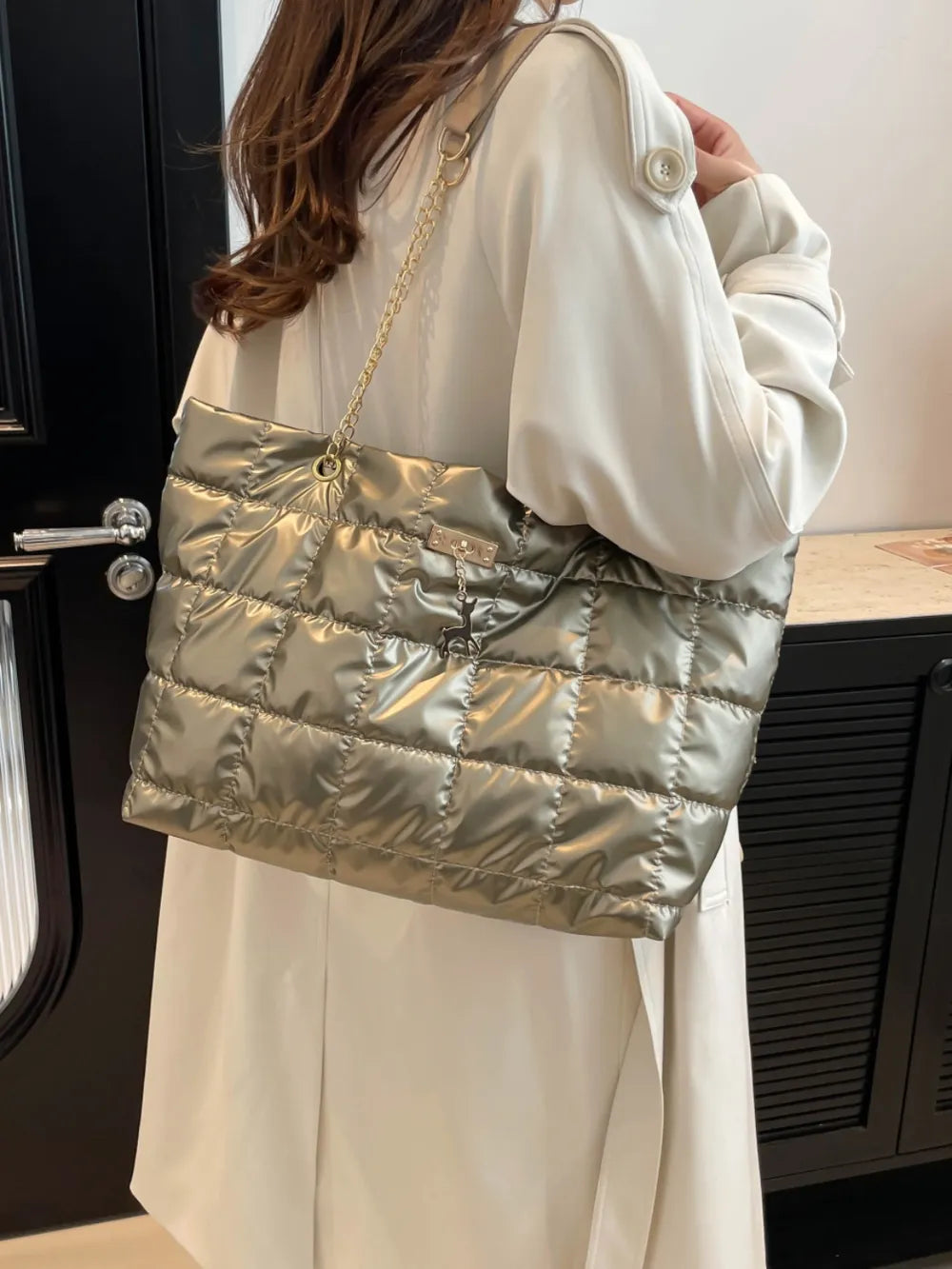 Bubble Texture Tote Bag - Premium Tote Bag from Trendsi - Just $39.99! Shop now at Handbags Specialist Headquarter