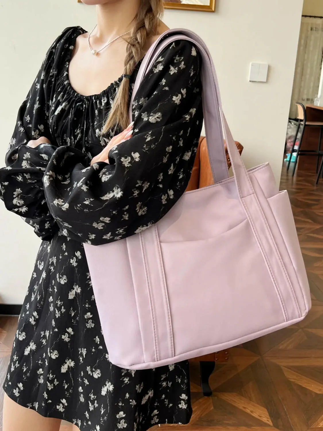 Oxford Cloth Tote Bag with Zipper.