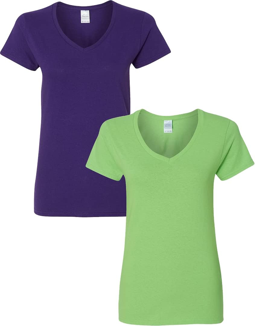 Gildan V-Neck Cotton Tee Duo for Women