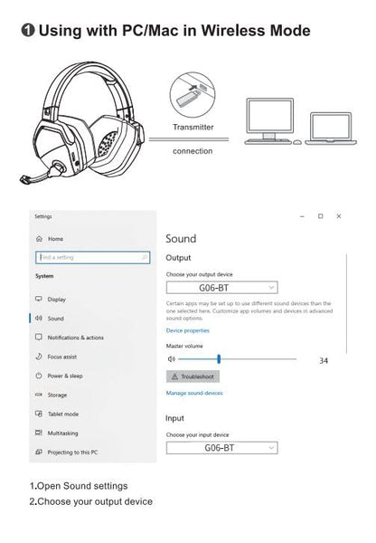 NUBWO G06 Dual Wireless Gaming Headset