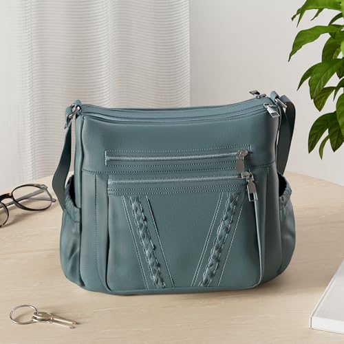 ELDA Chic Crossbody: Soft PU Leather Multi-Pocket Bag