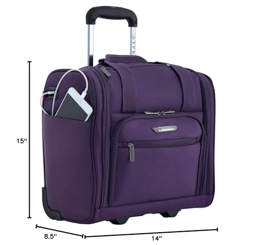 TPRC Smart Purple Underseat Carry-On with USB Port