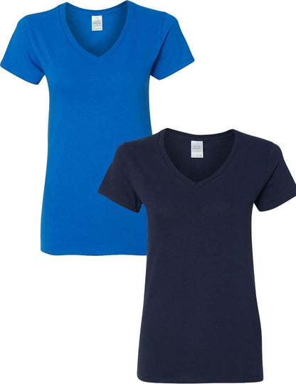 Gildan V-Neck Cotton Tee Duo for Women