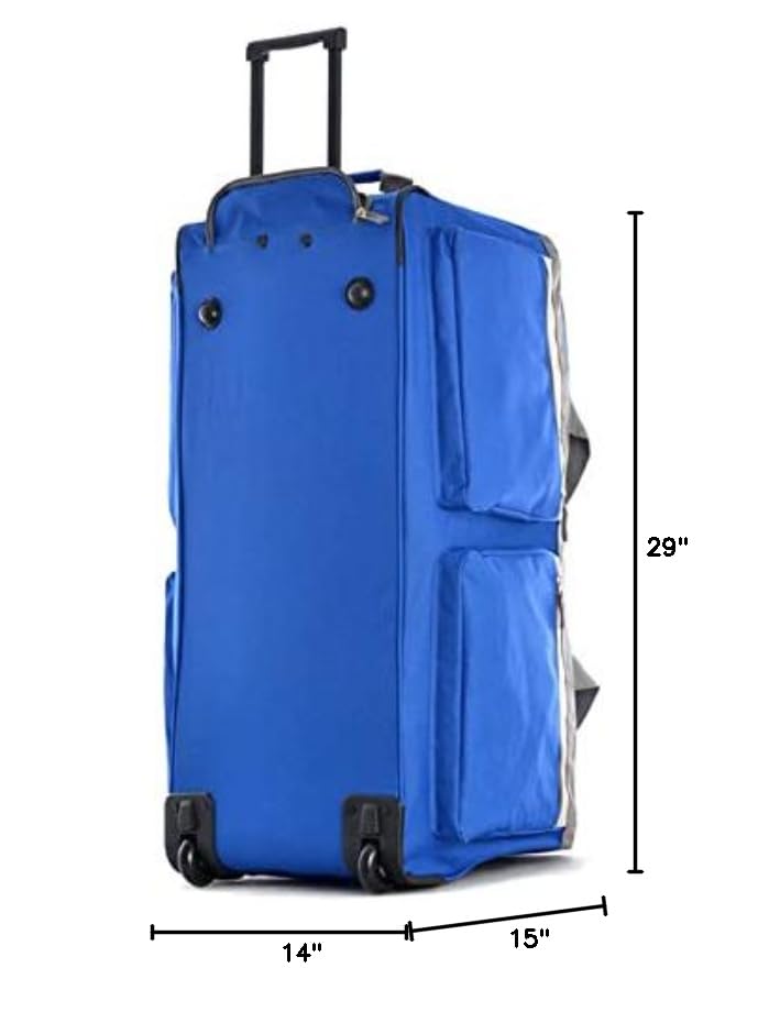 Olympia 22 Max Wheeled Duffel: 8-Pocket Water-Resist