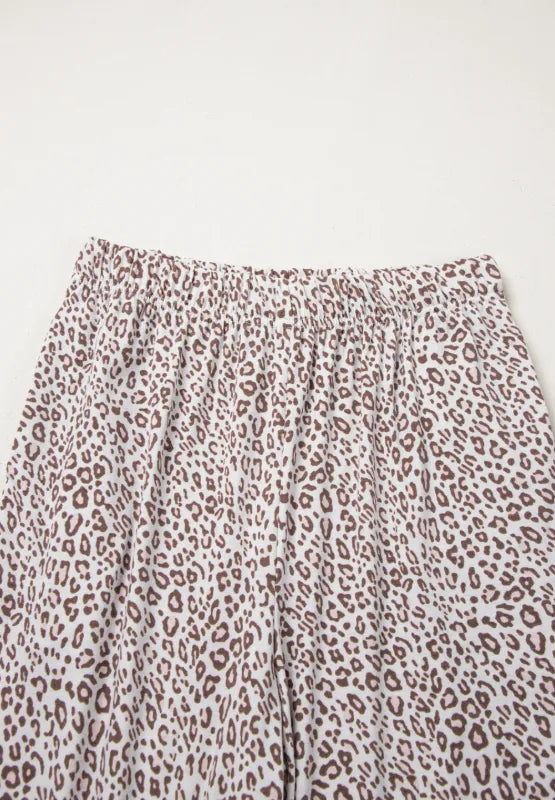 Leopard Button Down Long Sleeve Top and Pants Lounge Set - Premium Sleepwear from Trendsi - Just $49.34! Shop now at Handbags Specialist Headquarter