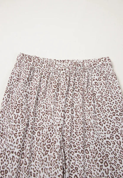 Leopard Button Down Long Sleeve Top and Pants Lounge Set - Premium Sleepwear from Trendsi - Just $49.34! Shop now at Handbags Specialist Headquarter