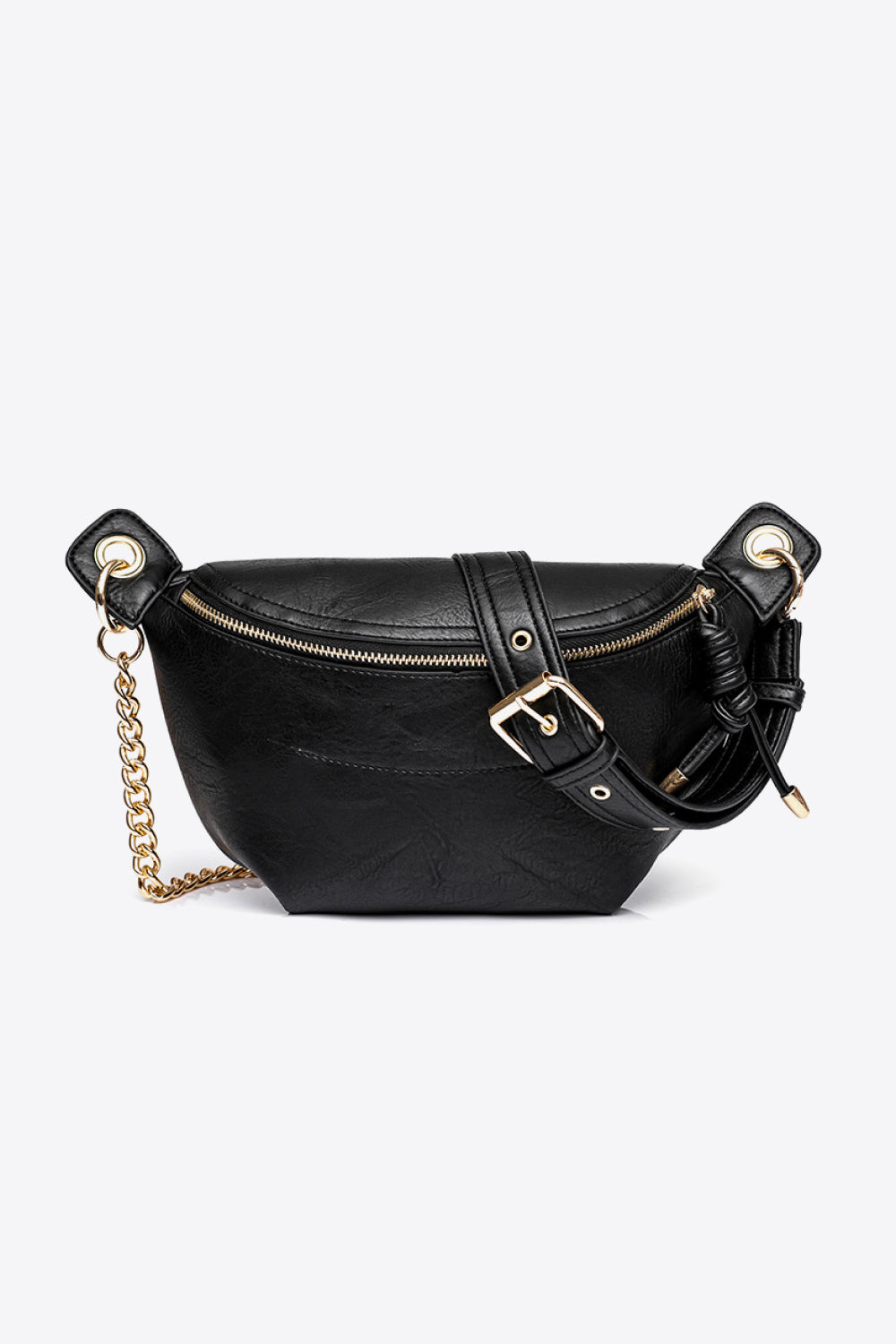 PU Leather Chain Strap Crossbody Bag - Premium Crossbody Bag from Trendsi - Just $35.99! Shop now at Handbags Specialist Headquarter