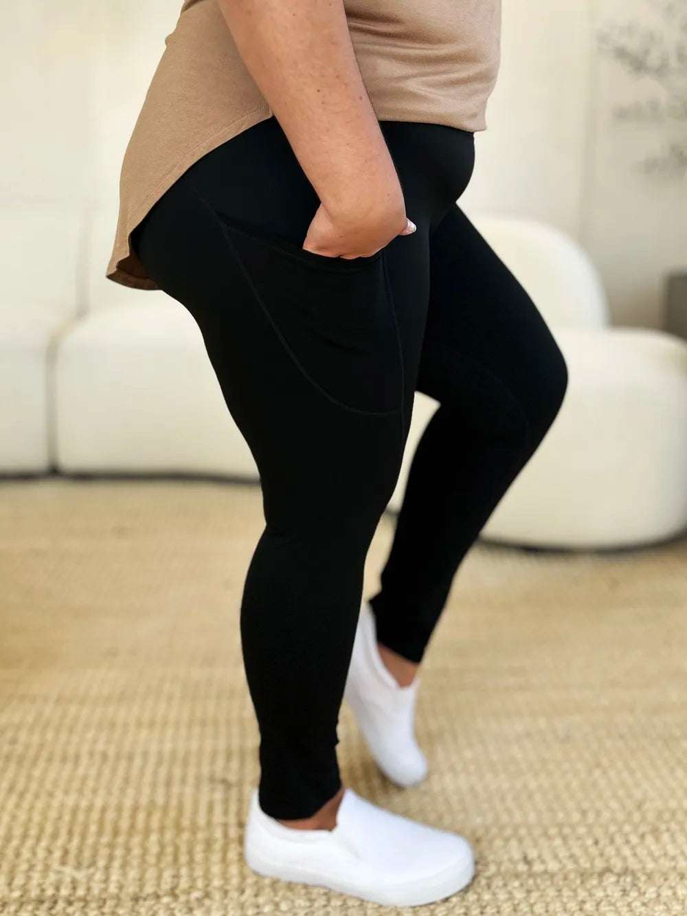 Wide Waistband Sports Leggings - Premium Leggings from Trendsi - Just $24! Shop now at Handbags Specialist Headquarter