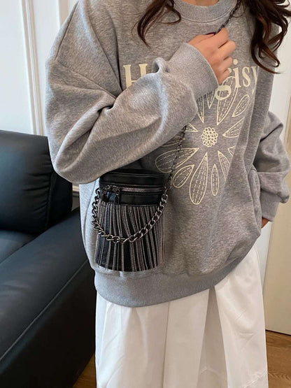 Fringe PU Leather Bucket Bag - Premium Crossbody Bag from Trendsi - Just $41.99! Shop now at Handbags Specialist Headquarter