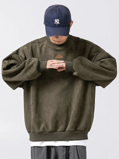 Men's Full Size Round Neck Long Sleeve Sweatshirt Plus Size - Premium Men's Sweatshirts from Trendsi - Just $52.48! Shop now at Handbags Specialist Headquarter