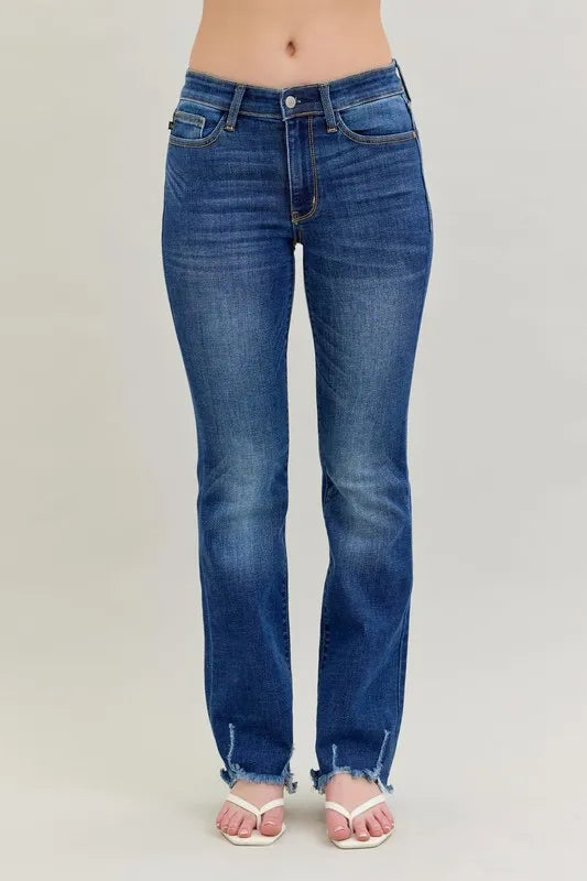 Judy Blue Full Size Mid-rise Non-distressed Hem Bootcut Jeans Plus Size - Premium Women / Jeans & Denim from Trendsi - Just $63.99! Shop now at Handbags Specialist Headquarter