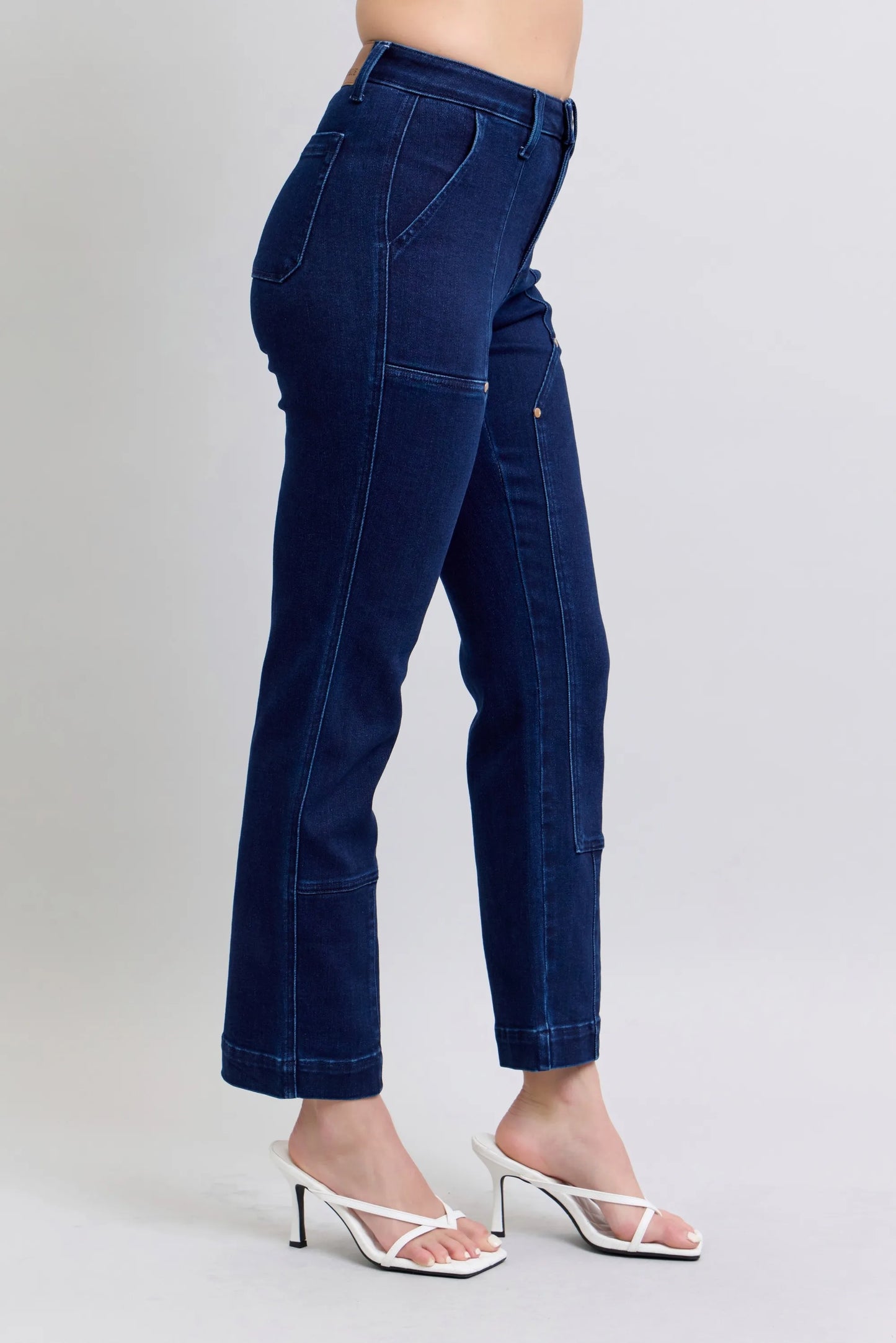 Judy Blue Full Size Hw Work Wear Knee Patch Straight Jeans Plus Size - Premium Women / Jeans & Denim from Trendsi - Just $66.99! Shop now at Handbags Specialist Headquarter