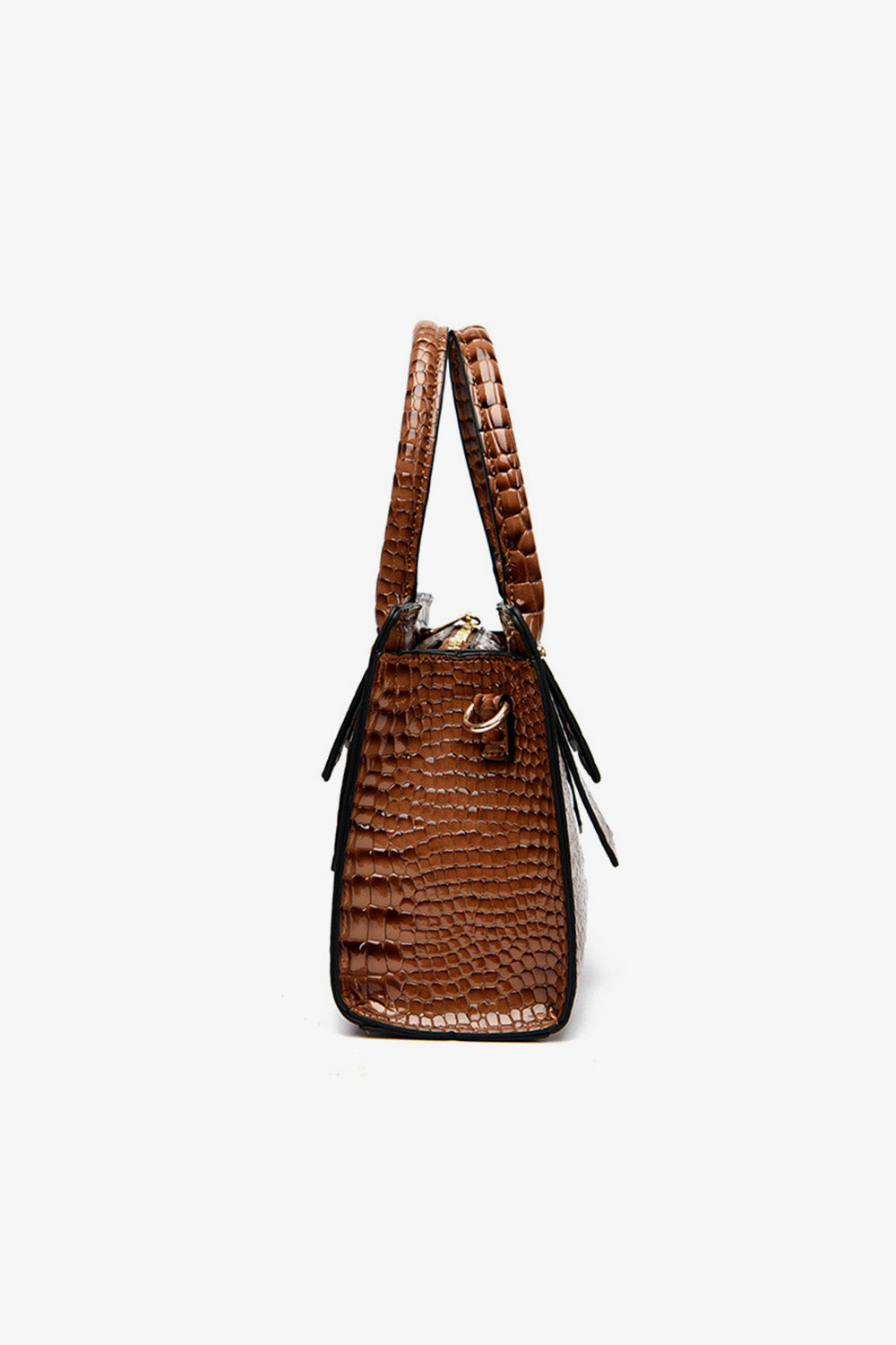 Textured PU Leather Handbag - Premium Handbags from Trendsi - Just $66.99! Shop now at Handbags Specialist Headquarter
