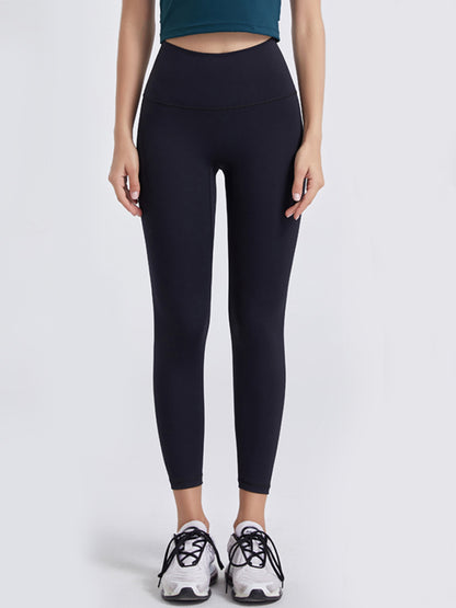 Wide Waistband Sports Leggings - Premium Leggings from Trendsi - Just $52.05! Shop now at Handbags Specialist Headquarter