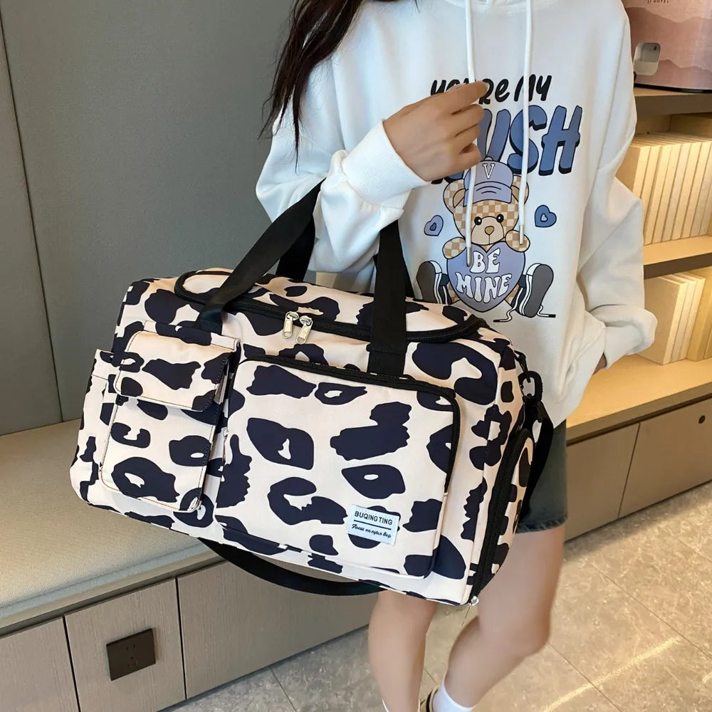Oxford Cloth Animal Print Travel Bag - Premium travel-bag from Trendsi - Just $44.99! Shop now at Handbags Specialist Headquarter