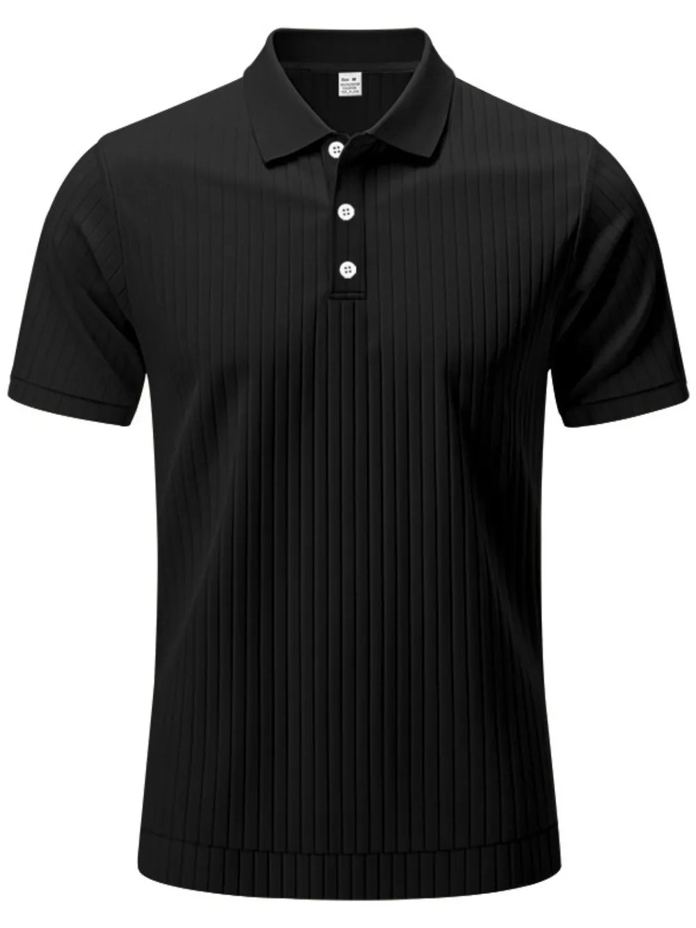 Men's Full Size Ribbed Short Sleeve Polo Plus Size - Premium Men's Polo shirt from Trendsi - Just $30.99! Shop now at Handbags Specialist Headquarter