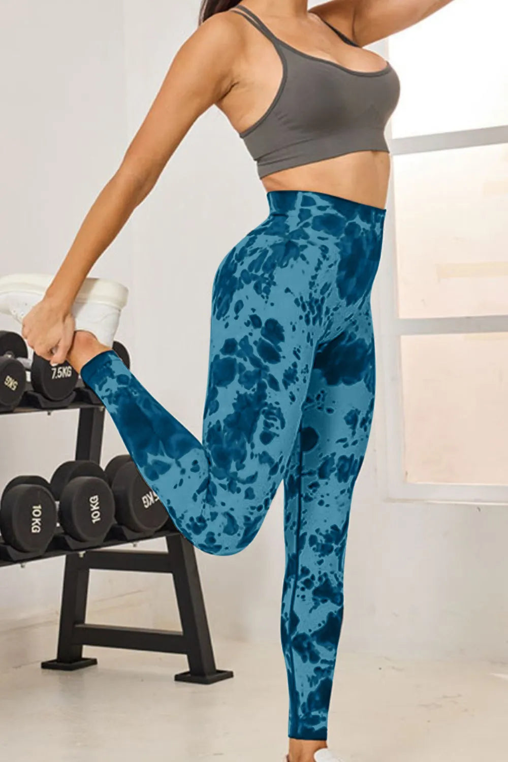Tie-Dye High Waist Active Leggings - Premium Leggings from Trendsi - Just $47.70! Shop now at Handbags Specialist Headquarter
