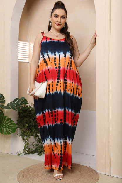 Plus Size Tie-Shoulder Maxi Dress - Premium Dresses from Trendsi - Just $31.99! Shop now at Handbags Specialist Headquarter