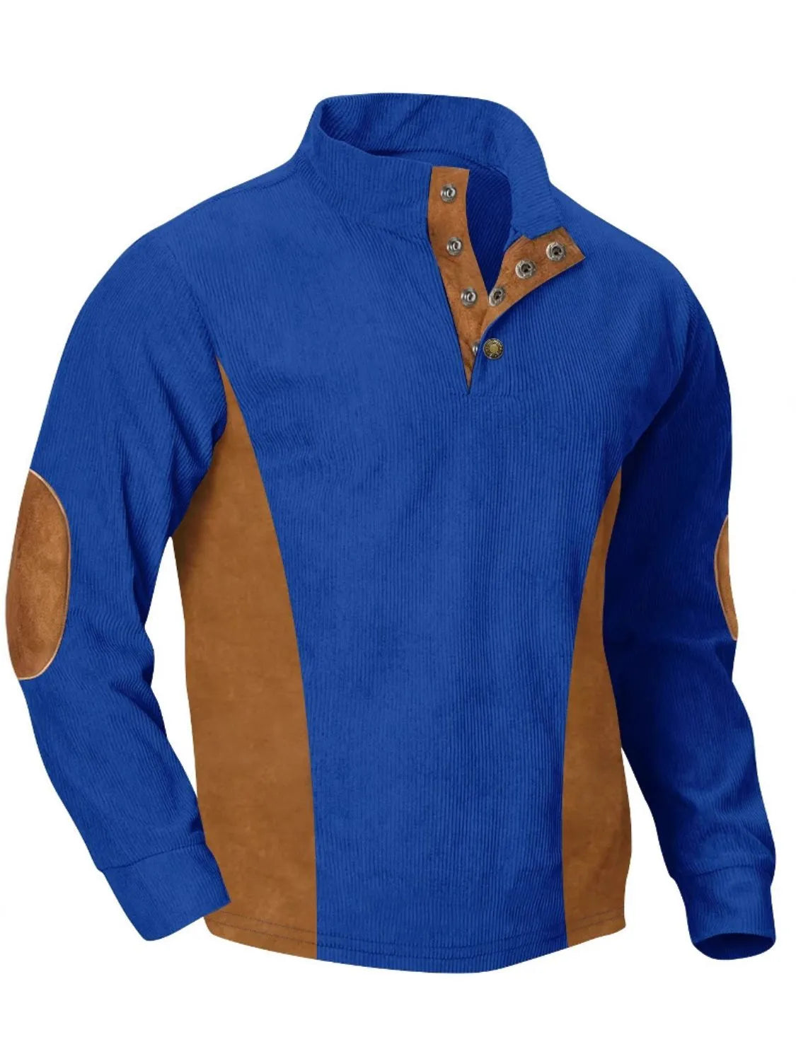 Men's Full Size Contrast Quarter Snap Long Sleeve Top Plus Size - Premium Men's Sweatshirts from Trendsi - Just $26.72! Shop now at Handbags Specialist Headquarter