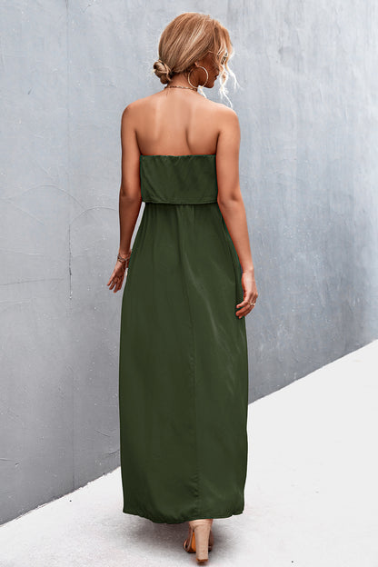 Strapless Split Maxi Dress - Premium Maxi Dress from Trendsi - Just $31.99! Shop now at Handbags Specialist Headquarter