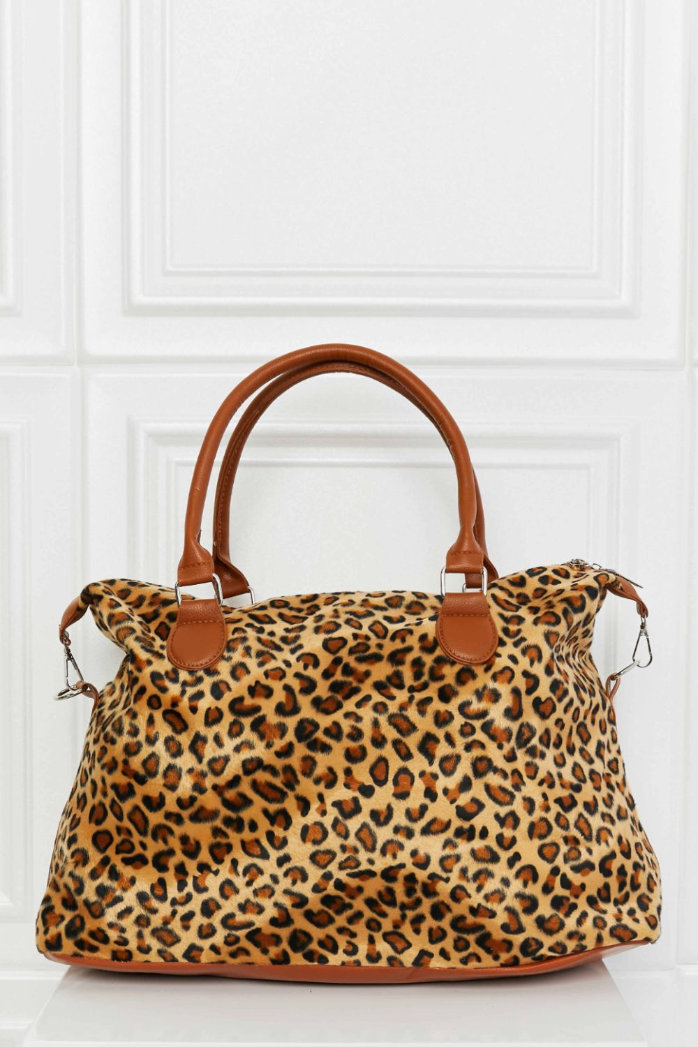 Animal Print Brushed Weekender Bag - Premium Weekender Bag from Trendsi - Just $43.99! Shop now at Handbags Specialist Headquarter