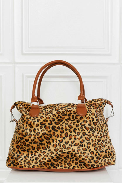 Animal Print Brushed Weekender Bag - Premium Weekender Bag from Trendsi - Just $43.99! Shop now at Handbags Specialist Headquarter