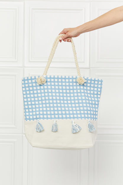 Justin Taylor Picnic Date Tassel Tote Bag - Premium Tote Bag from Trendsi - Just $39.99! Shop now at Handbags Specialist Headquarter