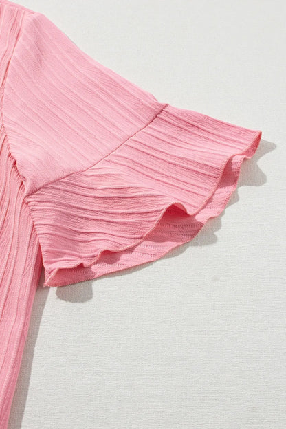 Plus Size V-Neck Half Sleeve Blouse - Premium Plus Size Shirts from Trendsi - Just $13.72! Shop now at Handbags Specialist Headquarter